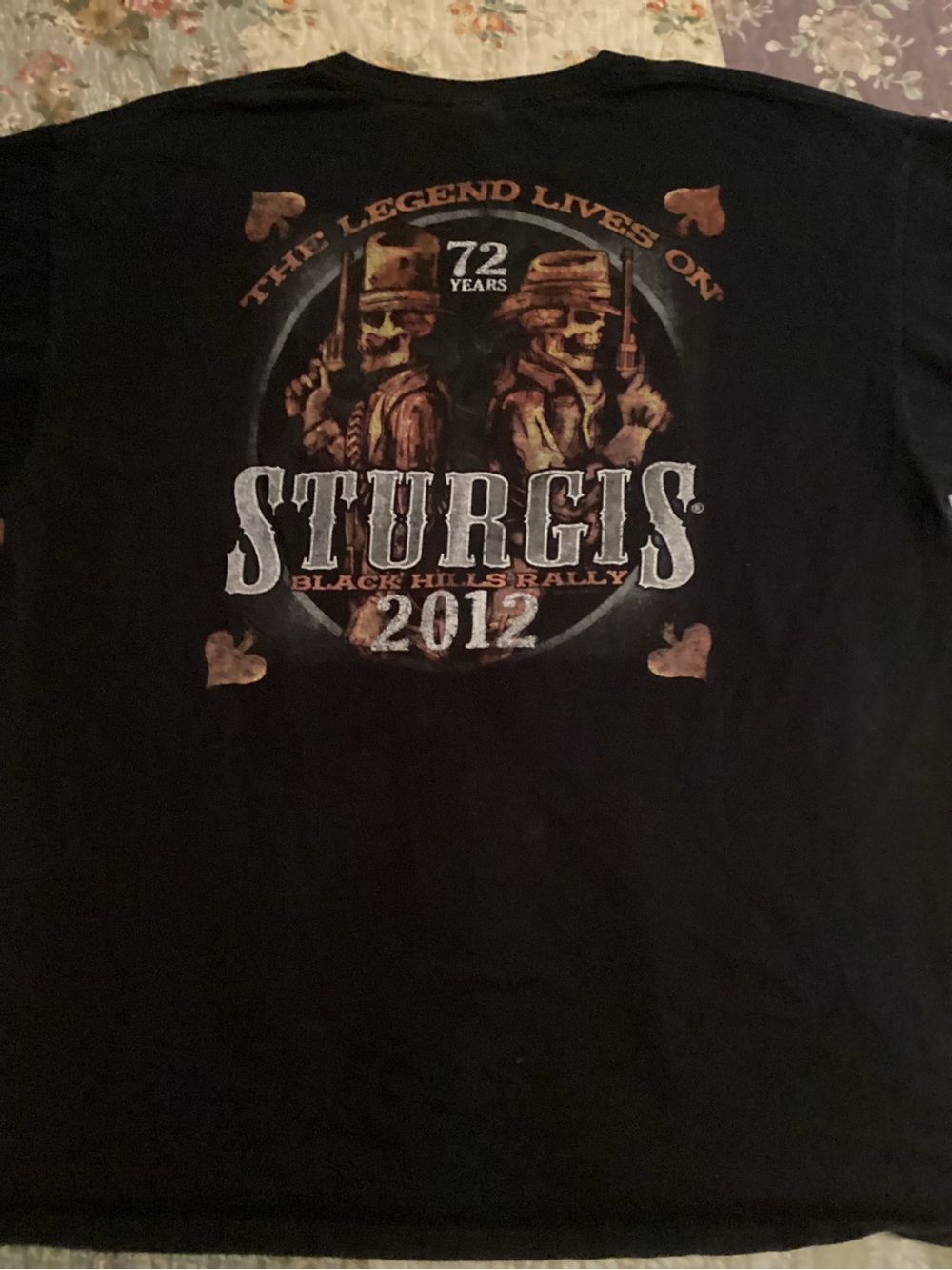 Sturgis Black Hills Rally 2012 Skull Cowboy Graphic T-Shirt Adult 2XL Biker - Picture 4 of 8